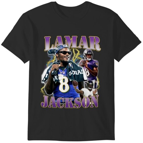 Samantha S Other - Lamar Jackson 90s Style Bootleg Shirt Baltimore Ravens NFL Football 90